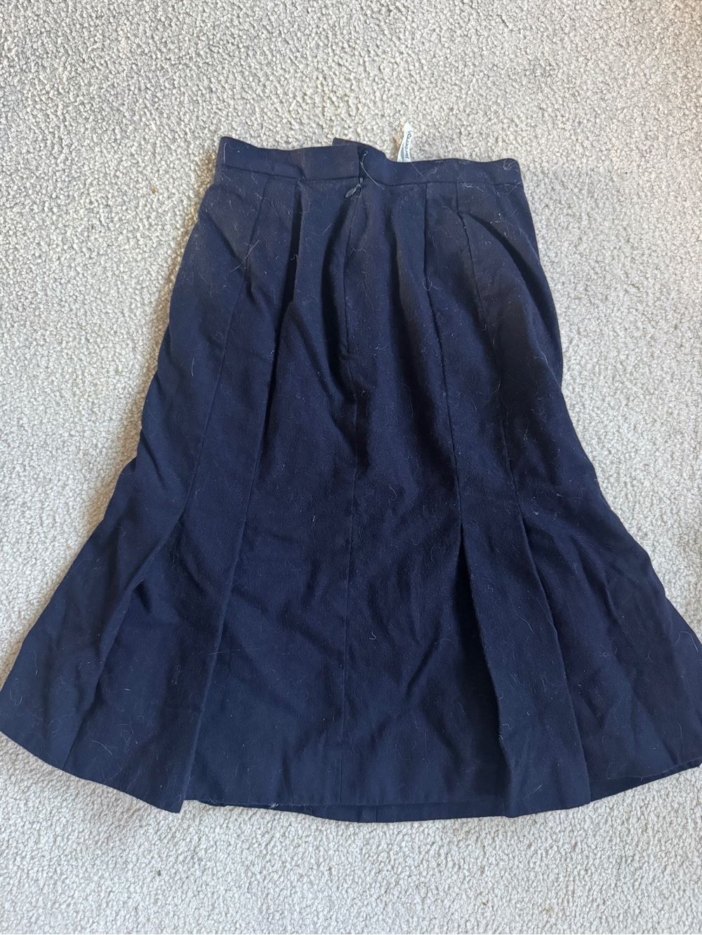 Vintage Burberrys Navy Midi A-line Skirt 100%Wool Size S